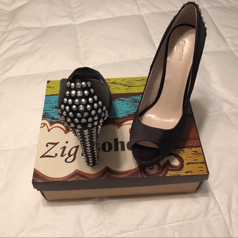 Zigi Soho Satin Studded Heels